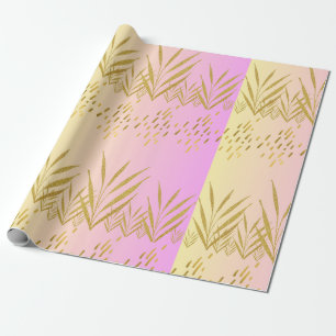 Pink & Peach Gradient Palm Leaf Geschenkpapier