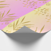 Pink & Peach Gradient Palm Leaf Geschenkpapier (Ecke)
