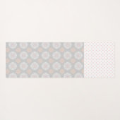 Pink Peach Gray Dots Trendy Monogram Yoga Mat Yogamatte (Rückseite (Horizontal))