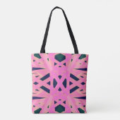 Pink Peach Green Blue Art Deco Geometrische Damen Tasche (Rückseite)
