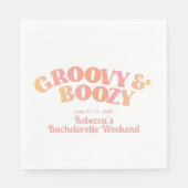 Pink Peach Groovy und Boozy Custom Napkins Serviette (Vorderseite)