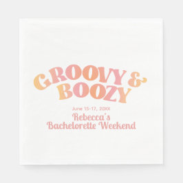Pink Peach Groovy und Boozy Custom Napkins Serviette