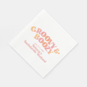 Pink Peach Groovy und Boozy Custom Napkins Serviette (Ecke)