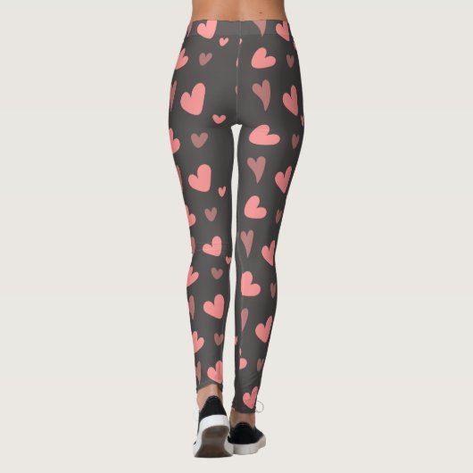 Pink Peach Hearts Leggings (Rückseite)