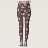 Pink Peach Hearts Leggings (Vorderseite)