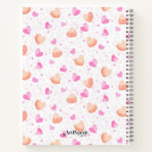 Pink & Peach Hearts Splash Custom Sketchbook Notizblock (Rückseite)