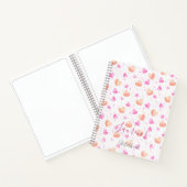 Pink & Peach Hearts Splash Custom Sketchbook Notizblock (Innenseite)