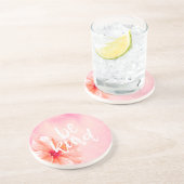 Pink Peach Hibisken Blume ist freundlich Getränkeuntersetzer (Seite)