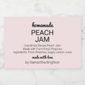 Pink Peach Jam Kitchen Pantry Mason Jar Canning Lebensmitteletikett (Einzelnes Label)