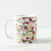Pink Peach Lila Burgund Wasserfarben Kaffeetasse (Links)