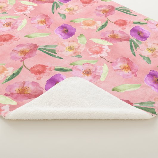 Pink Peach Lila Garden Blumen Sherpadecke (3/4)