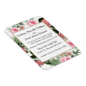 Pink Peach Magnolia florale Hochzeit Magnetkarte Magnet (Rechte Seite)