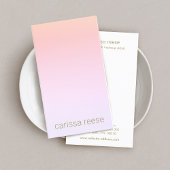 Pink Peach Minimalistisch Beauty Salon Visitenkarte