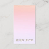 Pink Peach Minimalistisch Beauty Salon Visitenkarte (Vorderseite)