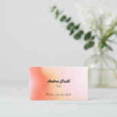 Pink-peach Ombre Business Card Visitenkarte (Stehend Vorderseite)