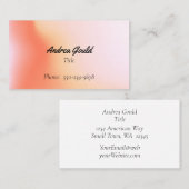 Pink-peach Ombre Business Card Visitenkarte (Vorne/Hinten)