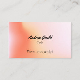 Pink-peach Ombre Business Card Visitenkarte
