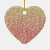 Pink Peach Ombre Gold Leopard Print Keramik Ornament (Hinten)