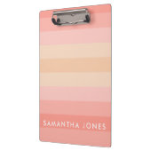 Pink Peach Ombre Simple Strip Personalize Name Klemmbrett (Links)