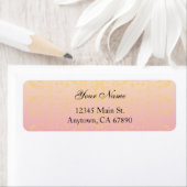 Pink Peach Pastel Damask Custom Address Labels (Insitu)
