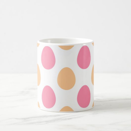 Pink Peach Pastel Easter Eggs Pattern Kaffeetasse (Mittel)