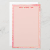 Pink Peach Pastel Spirals Girl Template Briefpapier (Vorne/Hinten)