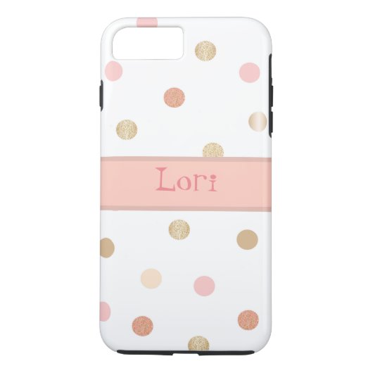 Pink & Peach Polka Dot Case-Mate iPhone Hülle (Rückseite)