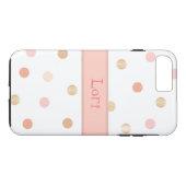 Pink & Peach Polka Dot Case-Mate iPhone Hülle (Rückseite (Horizontal))