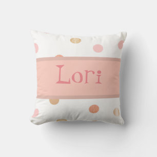 Pink & Peach Polka Dot Kissen