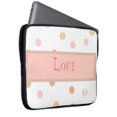 Pink & Peach Polka Dot Laptopschutzhülle (Vorne Rechts)