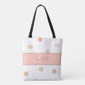 Pink & Peach Polka Dot Tasche (Rückseite)