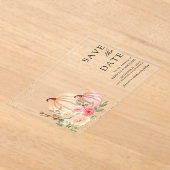 Pink Peach Pumpkin Floral Hochzeit Speichern Sie d Acryleinladungen (Ablage )