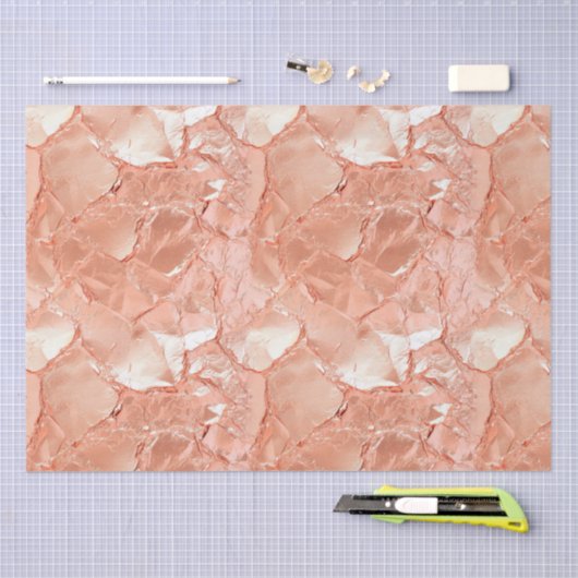 Pink Peach Rose Gold Glam Seidenpapier (Handwerk)