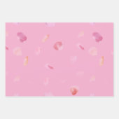 Pink Peach Rose Petals Floral Brautparty Geschenkpapier Set (Vorderseite)