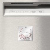 Pink Peach Shiny Hearts Geometrisches Elegant Magnet (In Situ (Geschirrspüler))