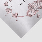 Pink Peach Shiny Hearts Geometrisches Elegant Seidenpapier (Ausschnitt)