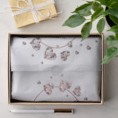 Pink Peach Shiny Hearts Geometrisches Elegant Seidenpapier (Geschenk)