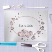 Pink Peach Shiny Hearts Geometrisches Elegant Seidenpapier (Handwerk)