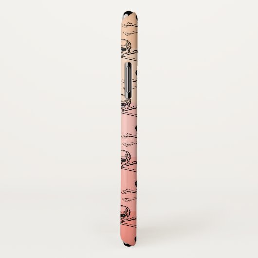 Pink Peach Skull Hallogramm Personalisiert Case-Mate iPhone Hülle (Hinten/Rechts)