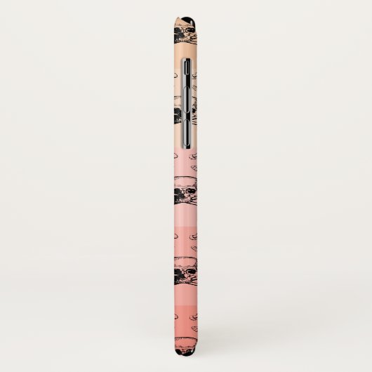 Pink Peach Skull Hallogramm Personalisiert Case-Mate iPhone Hülle (Hinten/Links)