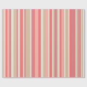 Pink Peach Streifen Blush Pastellfarben Streifen M Geschenkpapier (Flach)