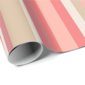 Pink Peach Streifen Blush Pastellfarben Streifen M Geschenkpapier (Rolleneckpunkt)
