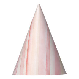 Pink Peach Stripes Birthday Partyhütchen
