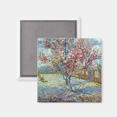Pink Peach Tree (F394) Van Gogh Fine Art Magnet (Vorderseite/Rückseite)