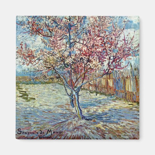 Pink Peach Tree (F394) Van Gogh Fine Art Magnet (Vorne)