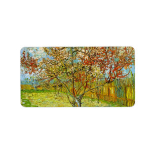 Pink Peach Tree in Blossom von Vincent van Gogh Adressaufkleber