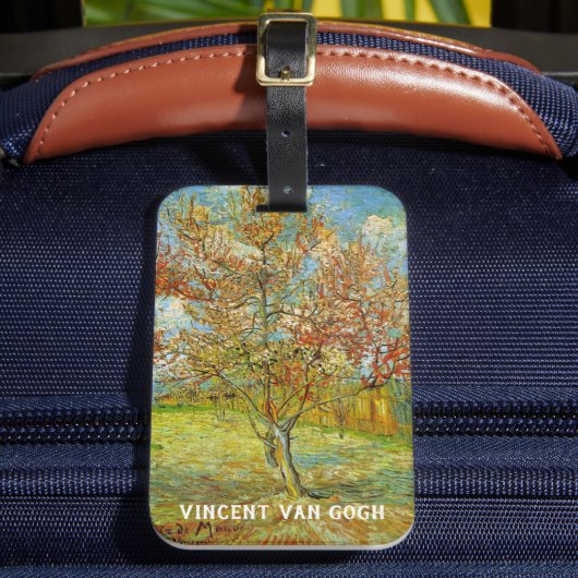Pink Peach Tree in Blossom von Vincent van Gogh Gepäckanhänger (Vorderseite Insitu 2)