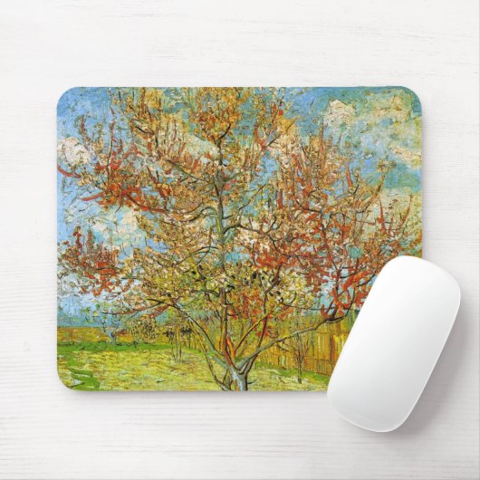 Pink Peach Tree in Blossom von Vincent van Gogh Mousepad (Mit Mouse)