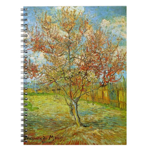 Pink Peach Tree in Blossom von Vincent van Gogh Notizblock (Vorderseite)