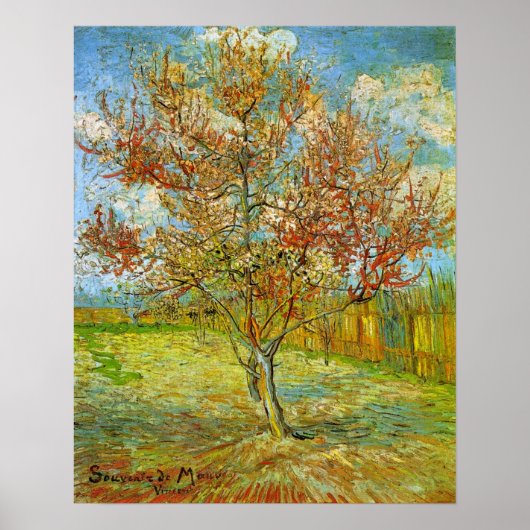 Pink Peach Tree in Blossom von Vincent van Gogh Poster (Vorne)